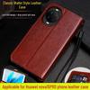Compatible Flip Cover for Huawei nova15Pro & iPhone17PROMAX: Crazy Horse Pattern, Crystal Material, XR Leather Case