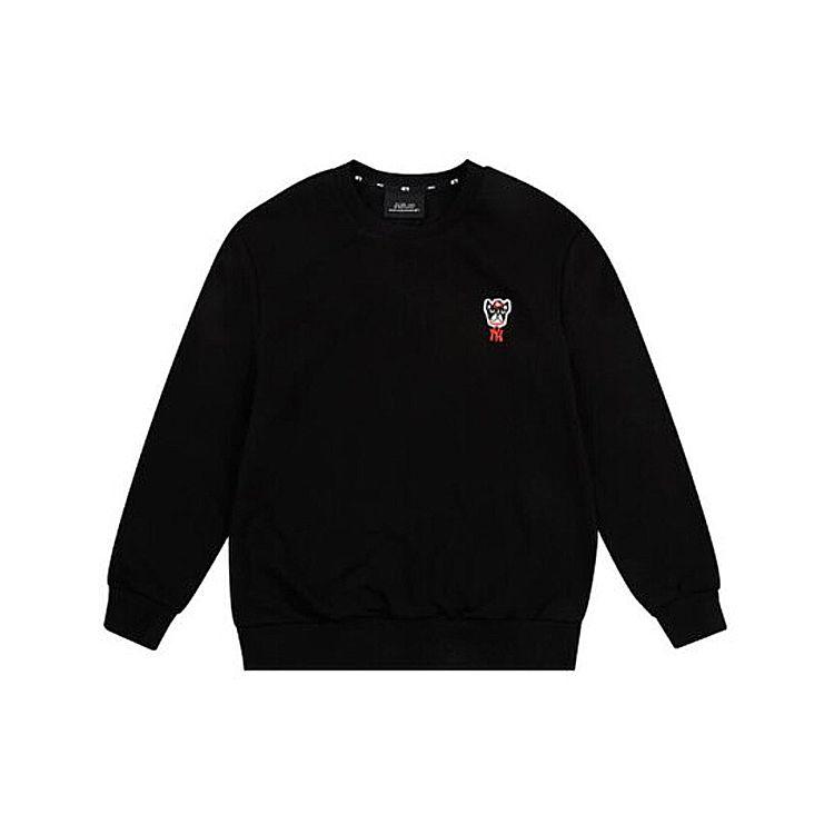 MLB Cartoon Series Loose Fit Dog Embroidery Sports Casual Sweatshirt Unisex sweatshirt Black 31MTC1941-50L