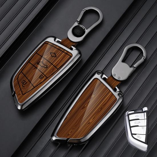 Aluminum Alloy Leather Car Key Case Cover For BMW 6 7 F15 X2 X3 X4 X5 X5M X6 X7
