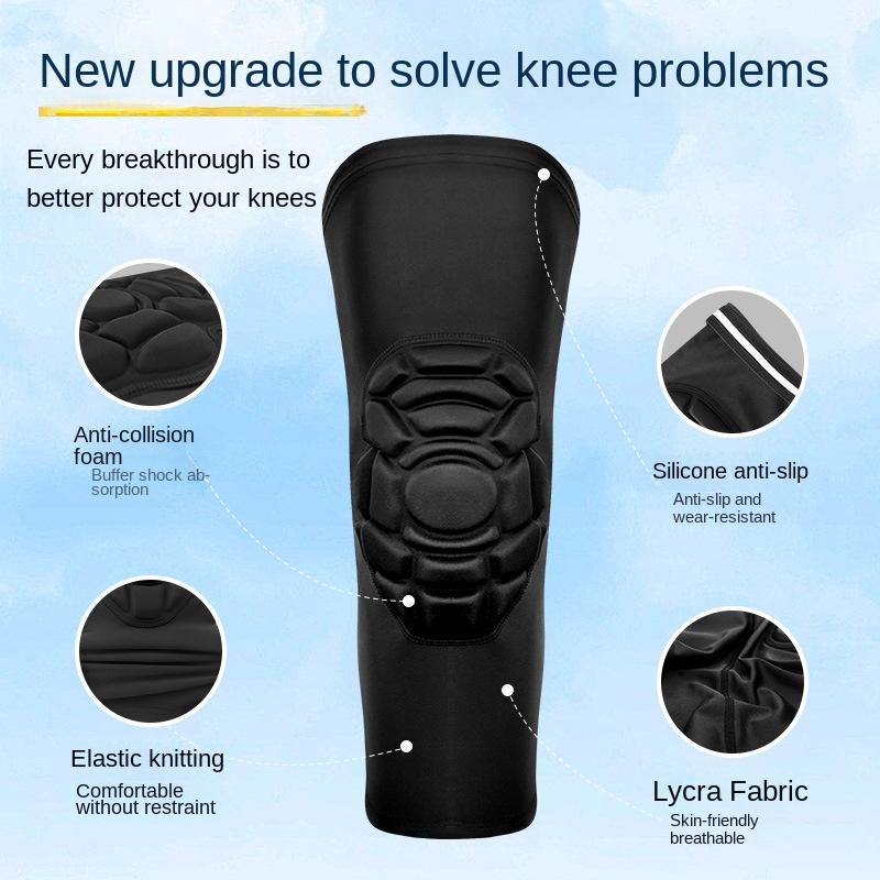 Custom EVA Thick Knee Pads Basketball Knee Pads Breathable Lightweight Polyester Hexagon Protective Gear with Elastic Support