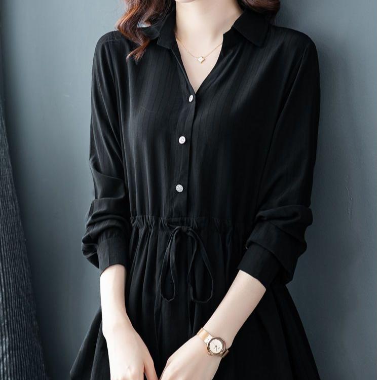 Chiffon Shirt Women's Summer Short Sleeved Fashionable Loose Top Spring and Autumn Long Sleeved Shirt Solid Color T-shirt