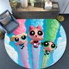 The Powerpuff Girls,Round Area Rug,Carpet Rug for Living Room Bedroom Sofa Playroom Decor,Non-slip Floor Mat