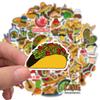 50 Sheets of Mexican Style Food Graffiti Stickers Decorative Suitcase Waterproof Stickers