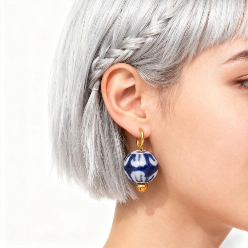 Traditional Auspicious Motif Ceramic DIY Accessories Combined With Sturdy Stainless Steel Components