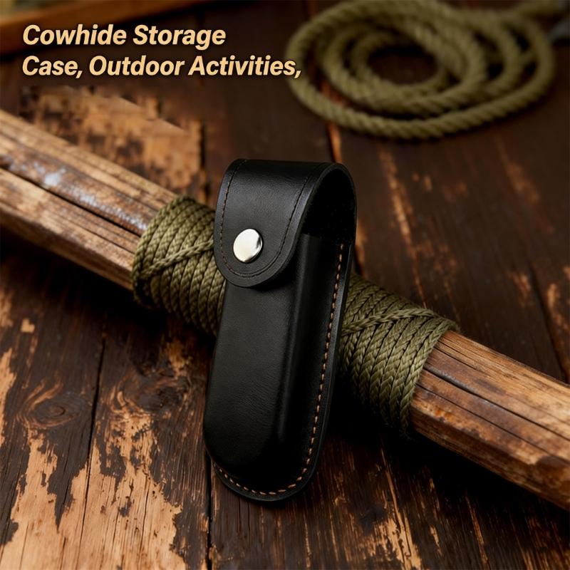 Handcrafted Leather Cutter Sheath Cutter Holder For Compacts Fixed Blade Outdoor Hand Stitched Water Resistant Design