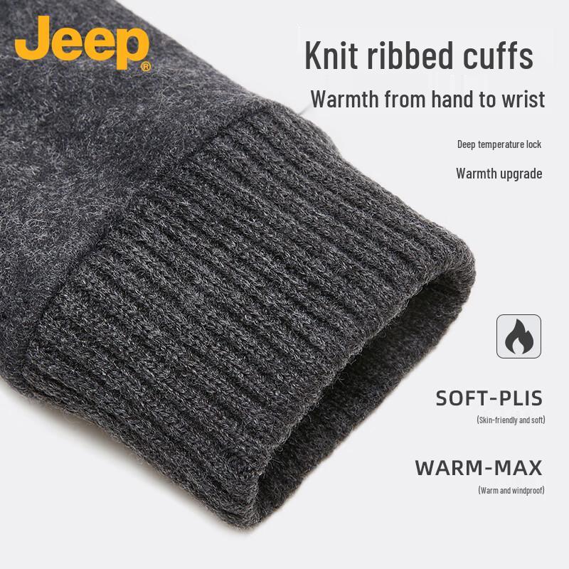 Jeep Men's Touchscreen Wool Winter Gloves