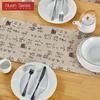 1 Stück Tischläufer mit Kalligrafie-Muster im chinesischen Literaturstil, Druck für Esstisch, dekorativ für Heimtisch, Serie Nuan