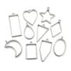30-Piece Geometric Epoxy Bezel Pendant Frame Set: Heart & Rhombus Shapes for UV Resin