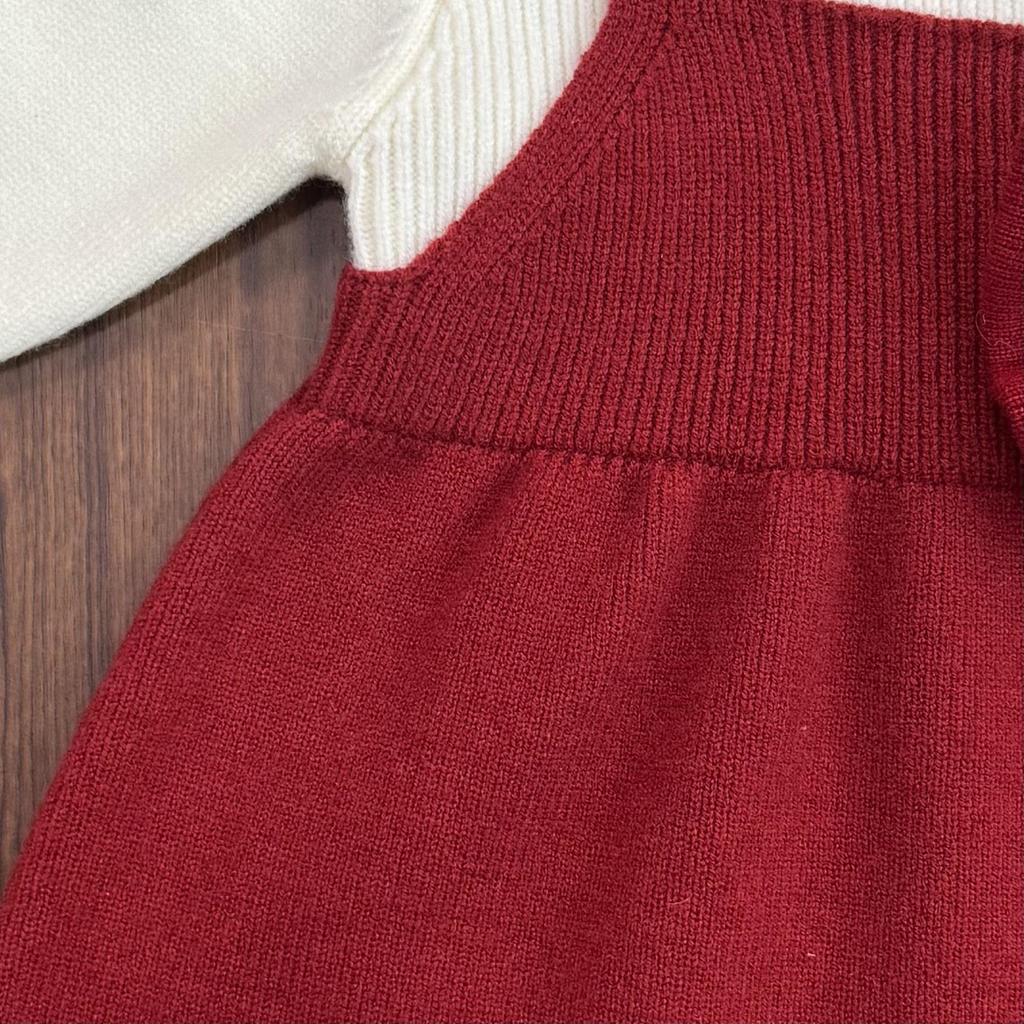 Girls' Cute Rabbit Knitted Sweater Dress - Autumn/Winter Fashion