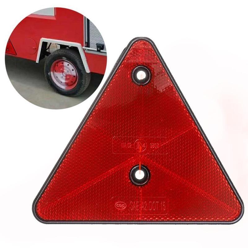 Red Rear Reflectors Triangle Reflective for Gate Posts Safety Reflectors Screw Fit for Trailer Motorcycle Truck Boat 1PC