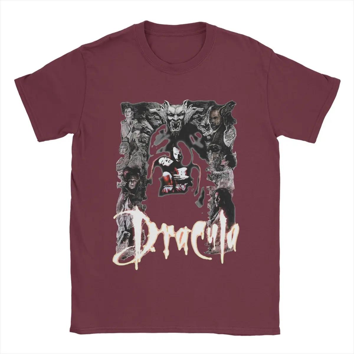 

Чоловіча футболка Bram Stoker s Dracula Смішна бавовняна футболка з коротким рукавом Футболка з круглим вирізом Одяг 4XL 5XL 6XL XXXXXL бордовий