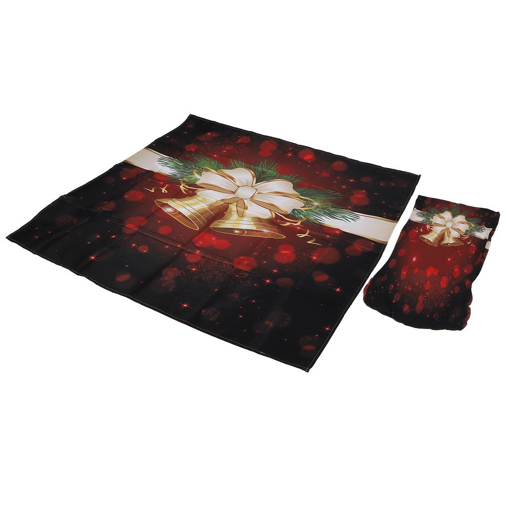 Christmas Tablecloth Chair Covers Set for Home Kitchen Dining Room Festive DecorationBell Type