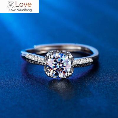 Ny Mosang Zirkonium Imitasjon Halvvegg Jiangshan Ring Dame Kul Stil Zirkoniumring Koreansk Versjon Par Bryllupsring