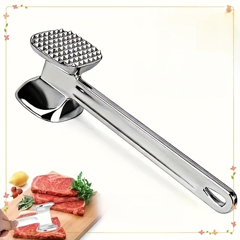 Stainless Steel Meat Tenderizer Hammer, Dual-Sided Steak Beater for Home Use