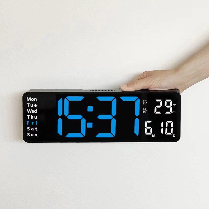 Modern Minimalist Digital Wall Clock With Led Display And Date For Living Room Decor