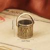 2pcs Antique Small Copperware Buddha Tea Mini Bucket Set Copper Teacup Brass Keychain Pendant Home Decoration Crafts Gift