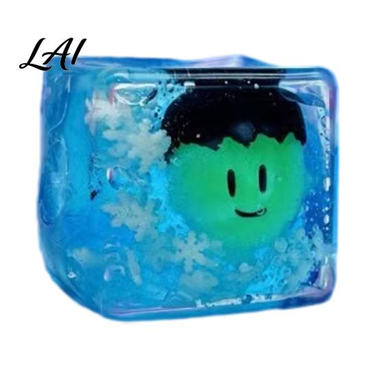 Stress Relief Squeeze Toy Halloween Ghost Cube Toy Pumpkin Bat with Clear Snowflake Hand Relaxation Sensory for Party Favors Portable Ball