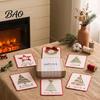 Personalized Christmas Gift Cards Merry DIY Card Kit, Embroidery Stitching Greeting Handmade Making Supplies Set with Tree Design, Beginner-Friendly