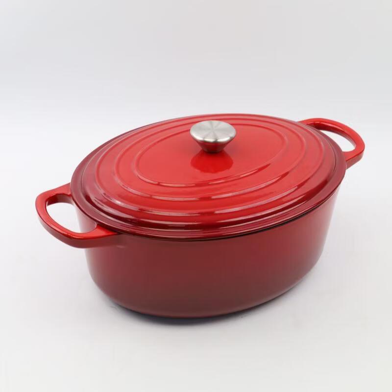 Zhi Shi Cast Iron Enamel Oval Dutch Oven