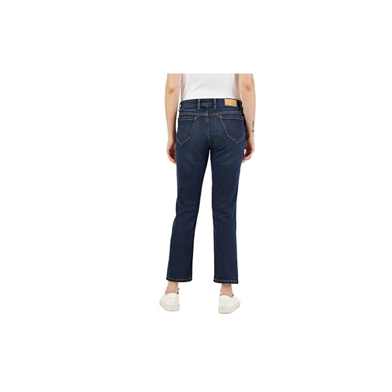 INKD Women's Straight Jeans (INKSS23WJN-013_Denim Divine_34), Mid Rise