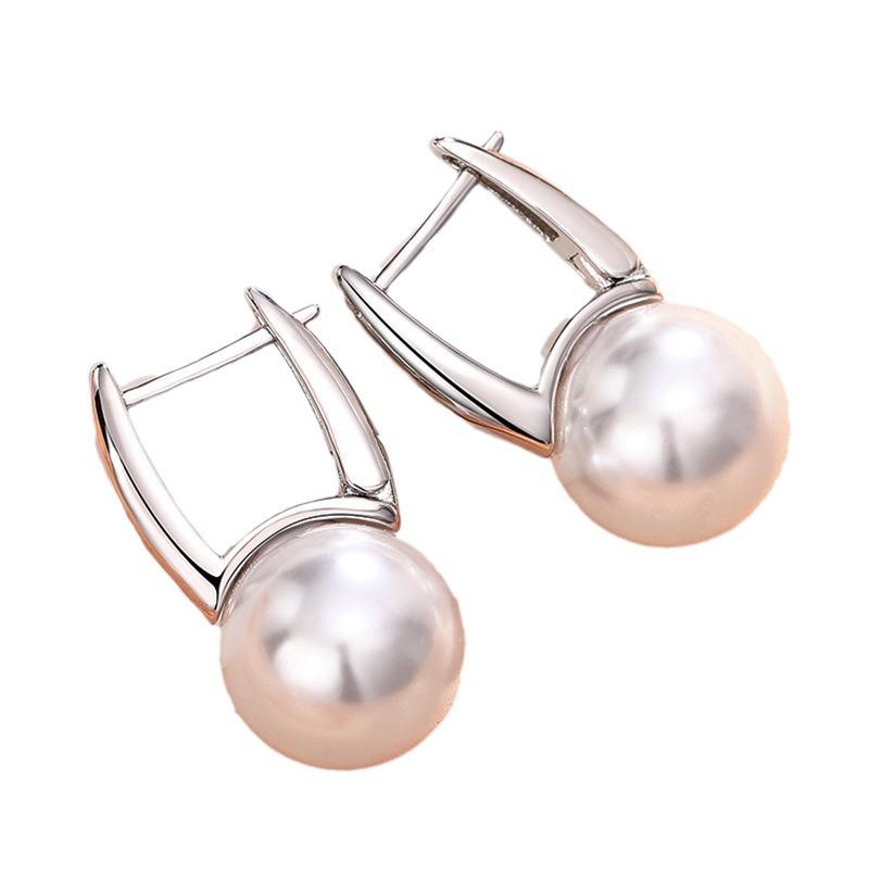 Cao Shi French Retro Faux Pearl Dangle Earrings - Elegant Socialite Style
