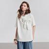 Chuyu Women's 2025 Summer Oversized Bowknot T-Shirt