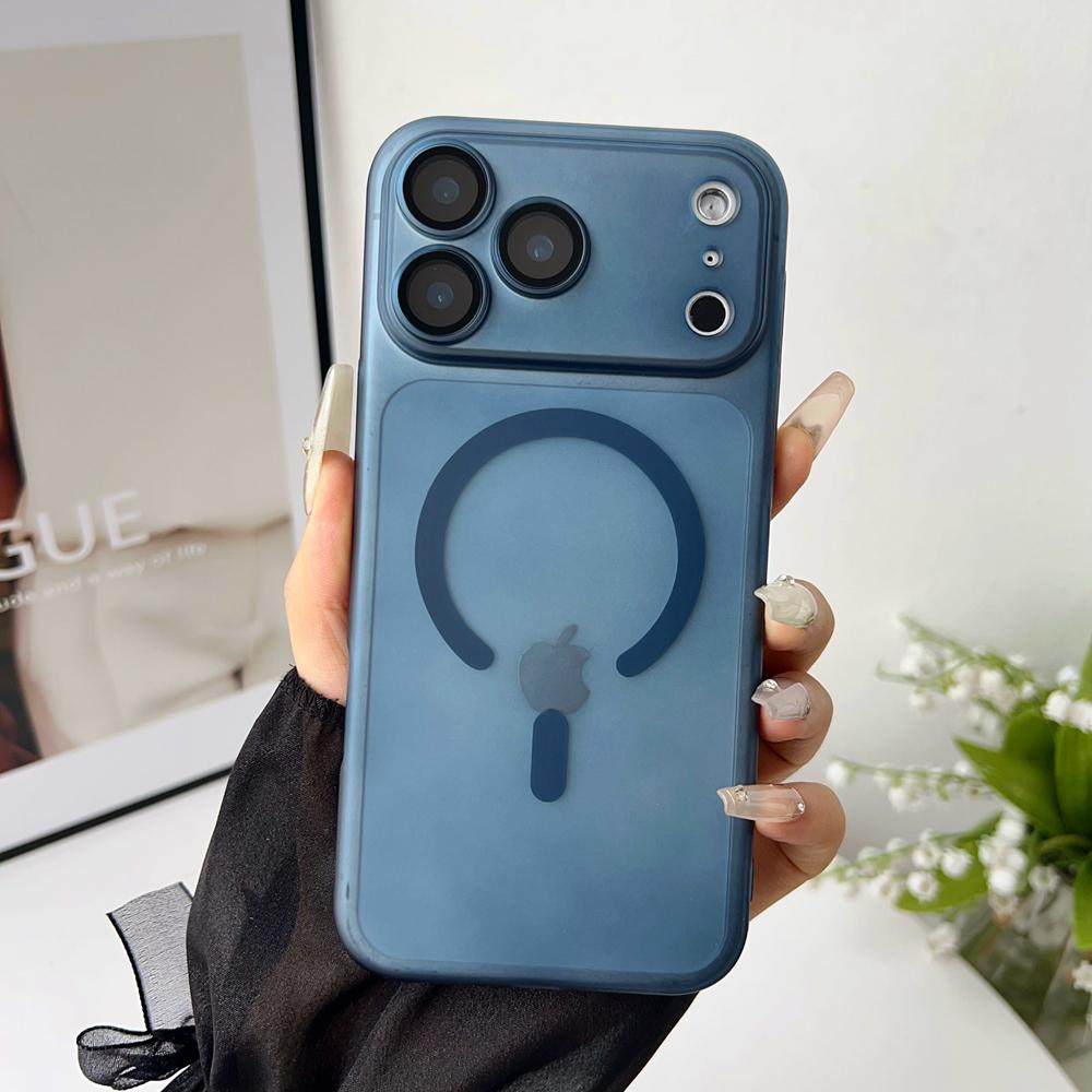 KEYSION Ultradünne Matte Klare Hülle für Magsafe für iPhone 13 14 15 Pro Max 15 Plus Magnetische Kabellose Lade-Rückabdeckung