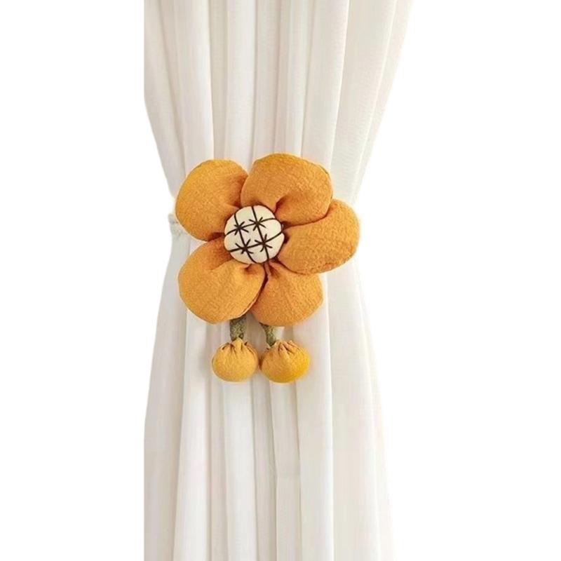 Drape Tieback Holders Curtain Tiebacks Flower Curtain Buckles Rope Decorative Curtain Holdbacks for Office Home Decors