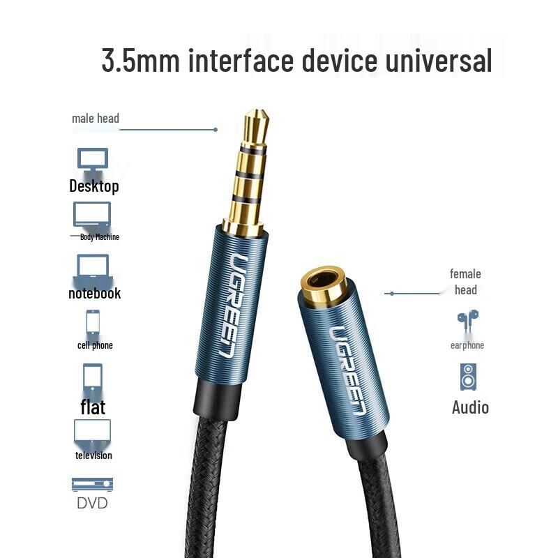 Ugreen 3.5mm Audio Extension Cable (M/F) with Mic Support