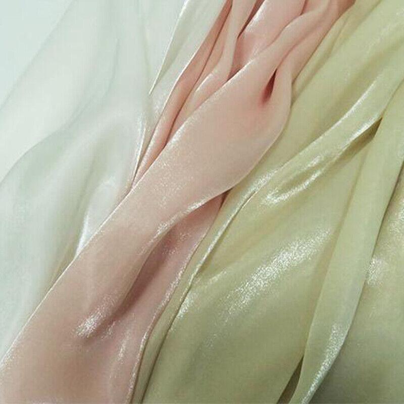 100x150cm Colorful Satin Organza Fabric Yarn Organza Hanfu Wedding Dress DIY Sewing Fabric Faux Silk Material Clothing Supplies