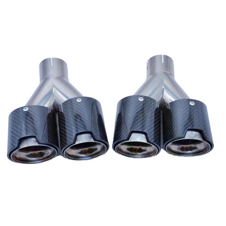 Nerezový výfukový tlumič s karbonovou koncovkou kompatibilní s BMW (Vstup 63 mm, výstup 101 mm)