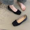 Gentle fairy style ballet shoes 2025 French temperament elegant pink bow inner heightening evening shoes