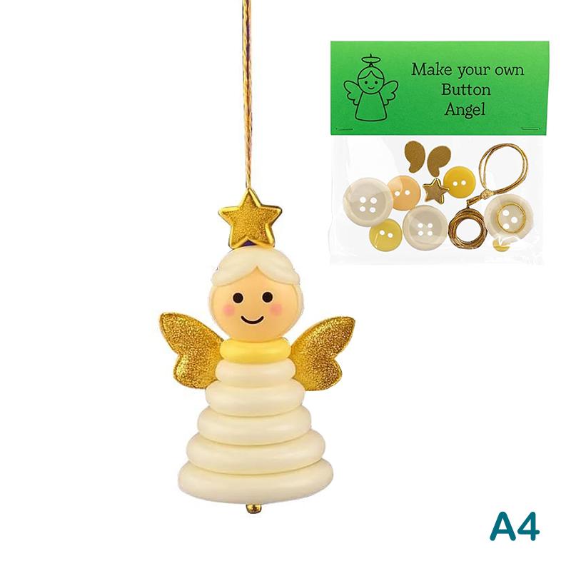 Diy Button Snowman & Angel Button Christmas Ornament Making Kit For Indoor/Outdoor Xmas Tree, Window & Party Decorations