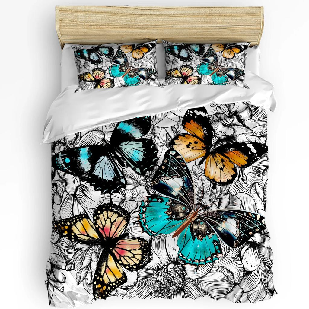 Forest Fairy Flower Butterfly Girl Duvet Cover with Pillow Case Custom 3pcs Bedding Set Quilt Cover Double Bed Home Textile