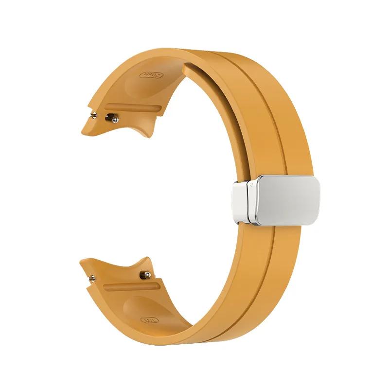 No Gap Silicone strap For Samsung Galaxy watch 7/6/5/4 40 44mm 5 Pro 45 Original Magnetic bracelet band For Watch 4 Classic belt