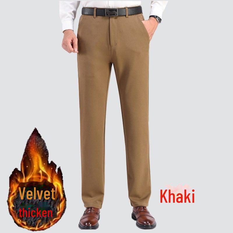 Pánské elastické slim rovné kalhoty na jaro/léto 2025 - Středního věku a mladý business casual styl