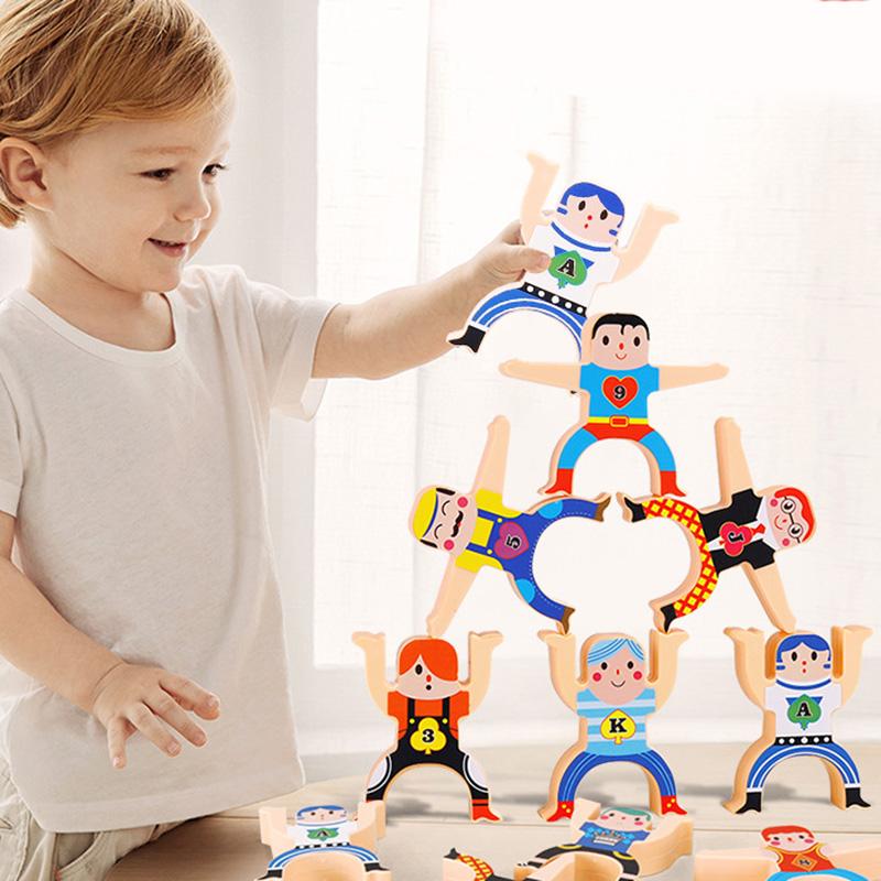 Diy Montessori Toys Balance Doll Building Blocks Board Stacking High Blocks Play Games Early Educational Toys For Children Kids
