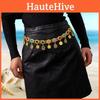 Gold Arabic Jewelry Women Alloy Acrylic Gem Waist Chain With Hollow Design