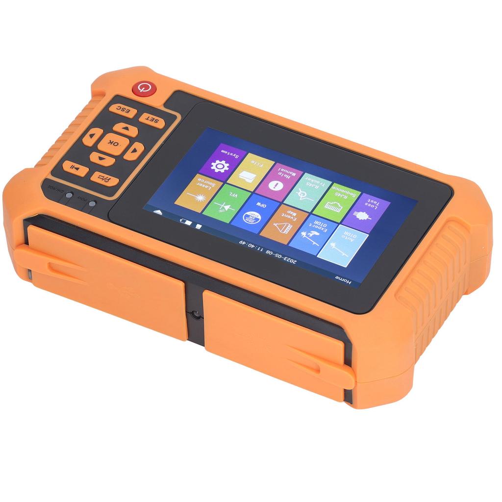 OTDR Fiber Optic Tester 1625nm Optical Time Domain Reflectometer Obstacle Finder 4.3in LCD Touch Screen 100‑240V US Plug