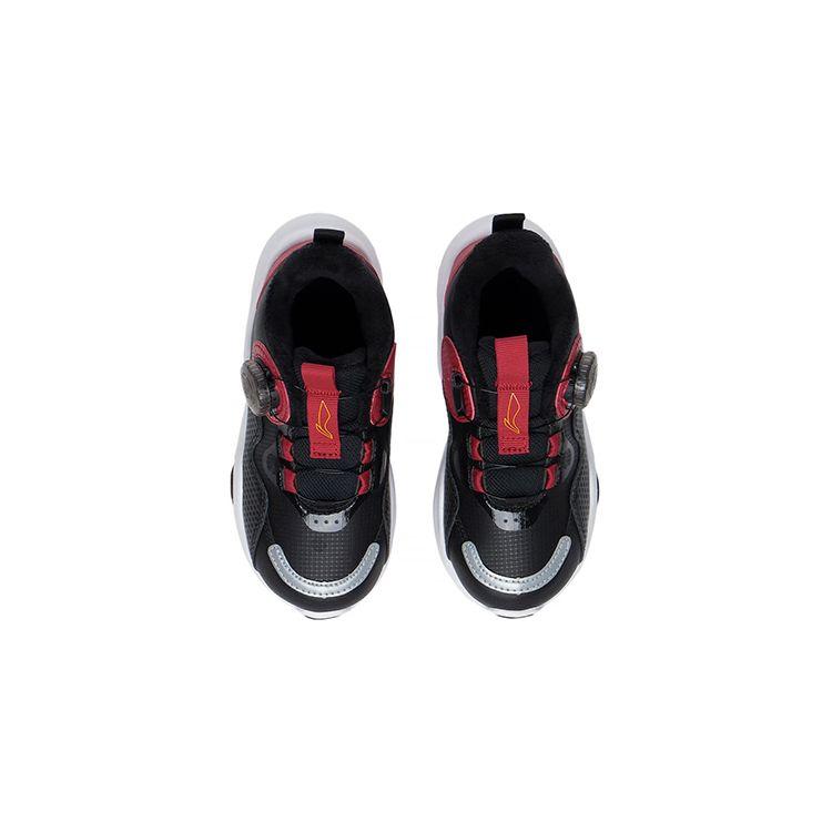Li Ning Kids Yulei Comfortable Non-Slip Shock Absorbing Wear-Resistant Casual Shoes Kids Casual Shoes Black Red YKNS098-27