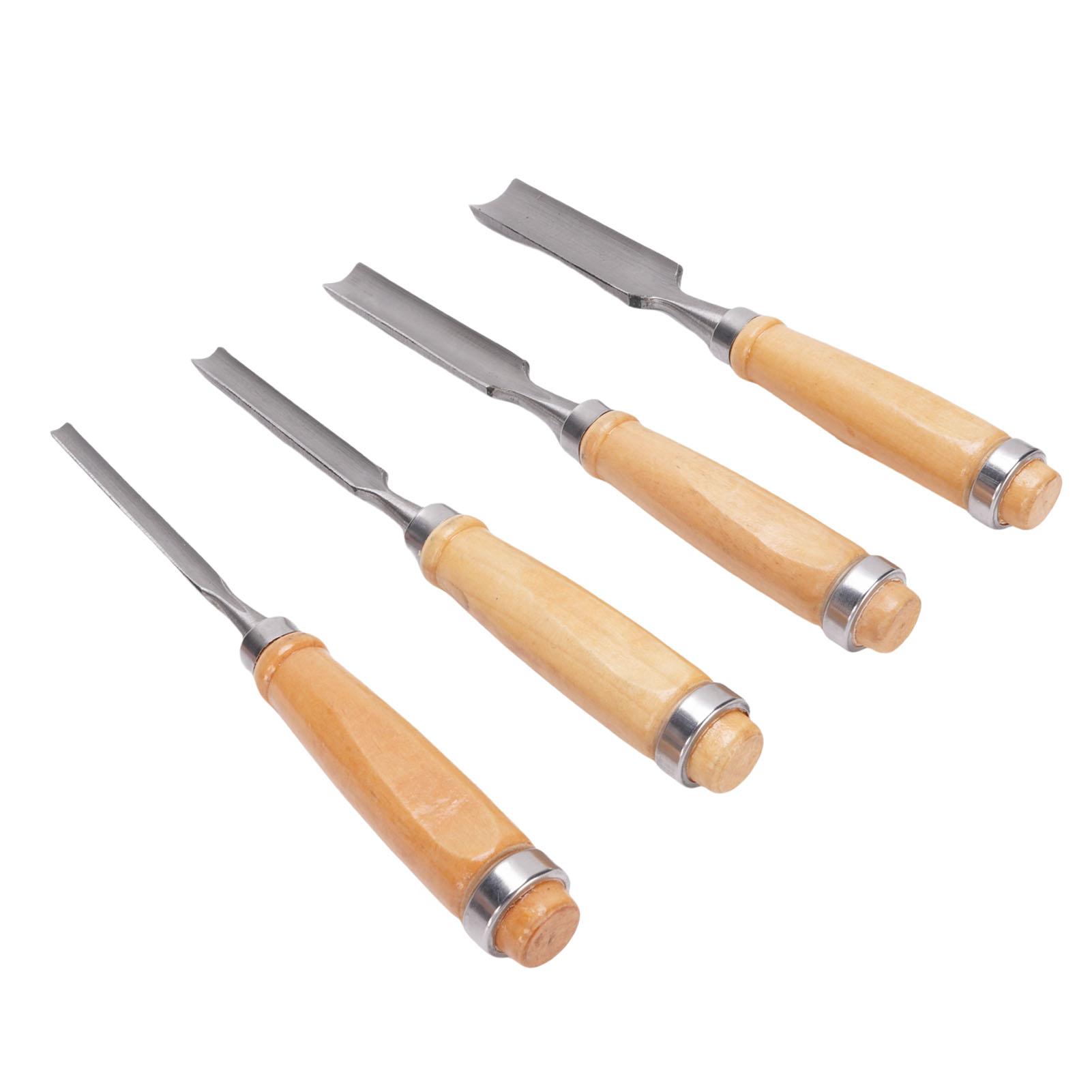 

Набор из 4 полукруглых стамесок, профессиональная стальная стамеска с деревянной ручкой, резьба по дереву