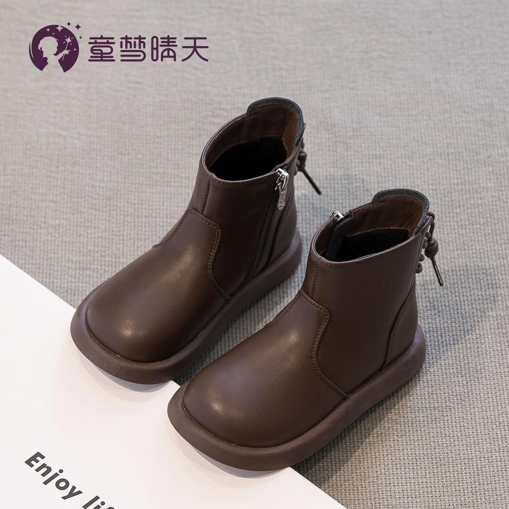 Children's boots Spring and Autumn 2025 new popular girls Martin boots black autumn older children's boots British single boots