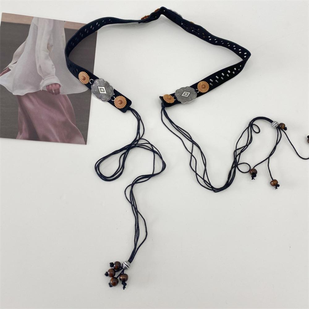 Wax Line Ethnic Style Belt Flower Women Woven Belt Elegant Bohemian Style Waist Chain  Female/Girls