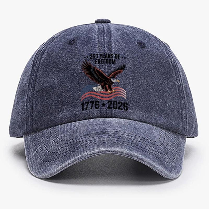 1pc Printing Baseball Cap for Women US 250th Anniversary Cap Adjustable Retro Washed Patriotic Cap 250th Anniversary Trucker Hat