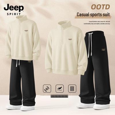 JEEP SPIRIT Men's 2025 Casual Sweatshirt & Pants Set