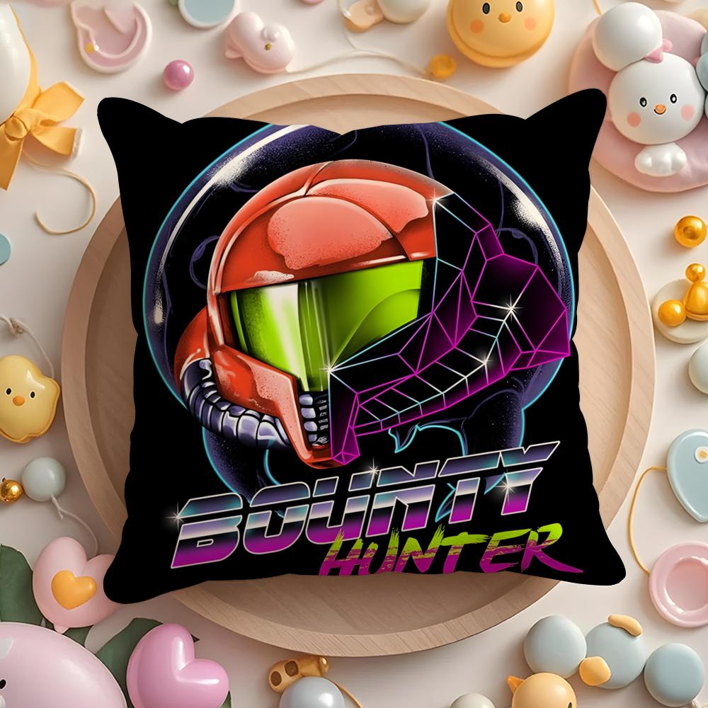 M-Metroid Anime Cushion Cover Home & Car Multi-Scene Pillow Cover - Reversible, Soft & Durable for Daily Use