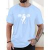 Summer Men's Cotton Oversized Tee English Letter Print Casual Streetwear Short Sleeve Breathable Round Neck