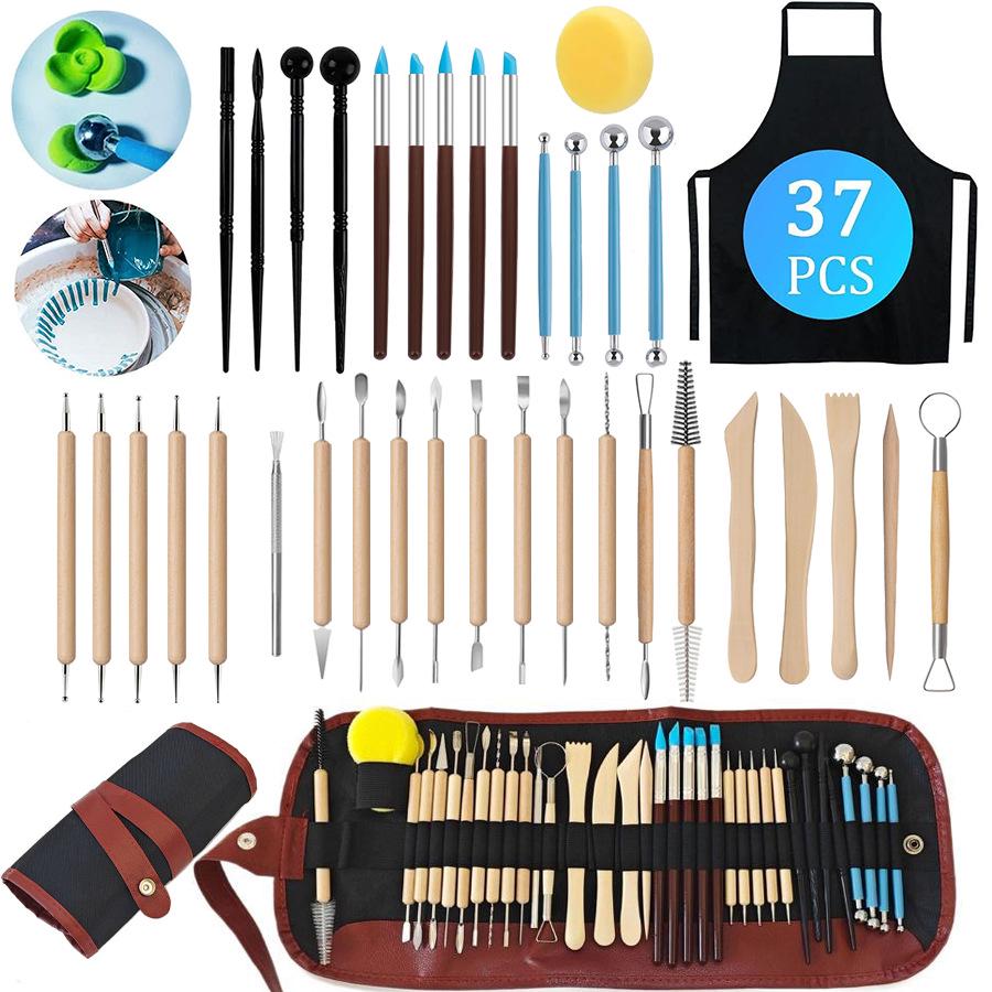61/43/24-piece Clay Pottery and Sculpture Carving Tool Set for Soft Polymer Modeling