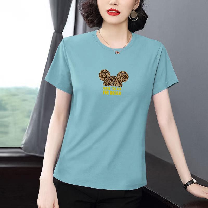

2026 Summer Women’s Loose Printed Short Sleeve T-shirt - Plus Size Trendy Top XL