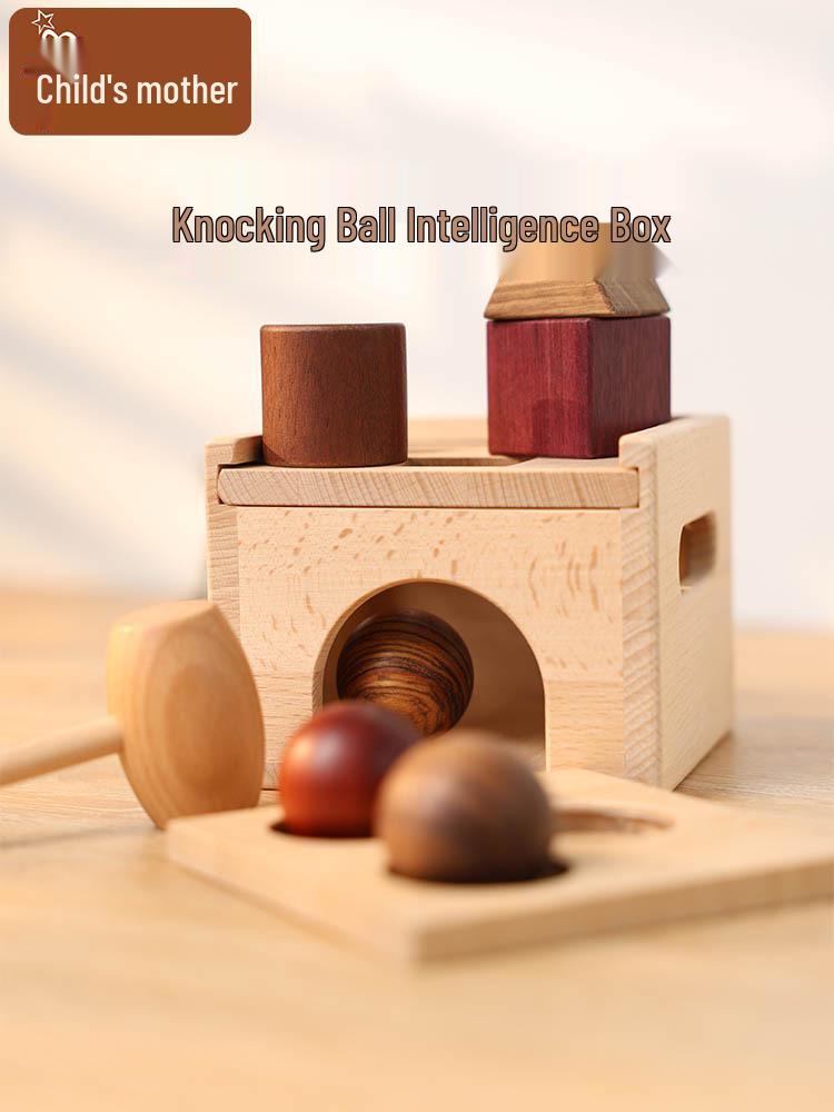 

Montessori Wooden Shape Matching Puzzle & Knocking Ball Toy for Toddlers